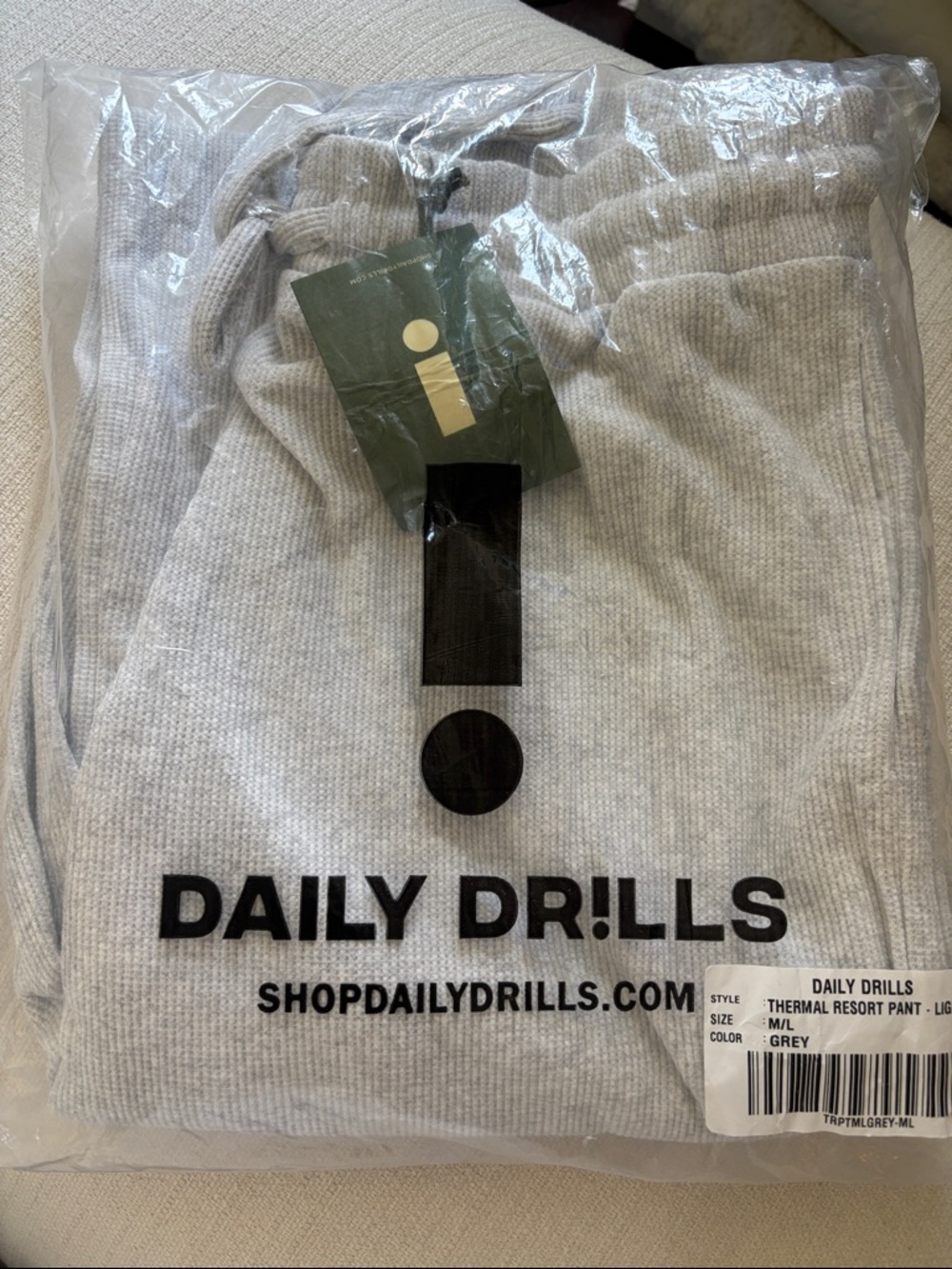 Daily Drills Light Grey Thermal Pants